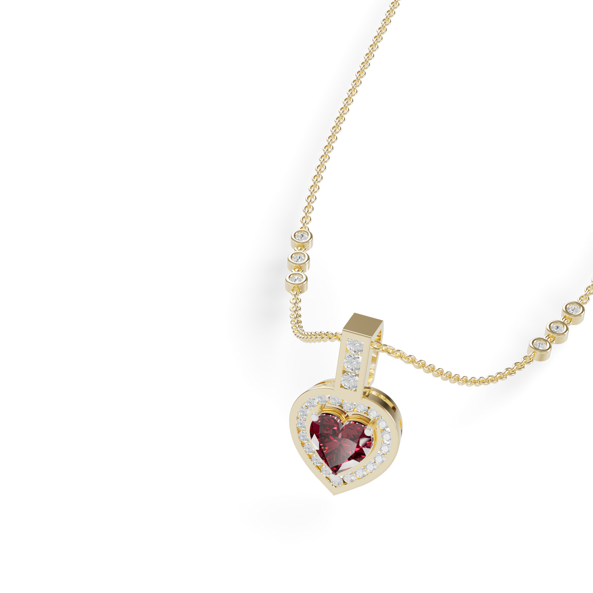 Guru Jewel's Romantic Red Heart-Shaped Gemstone Pendant for Her