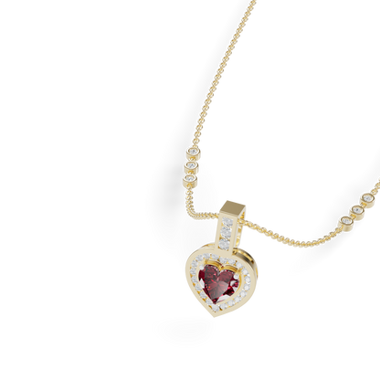Guru Jewel's Romantic Red Heart-Shaped Gemstone Pendant for Her