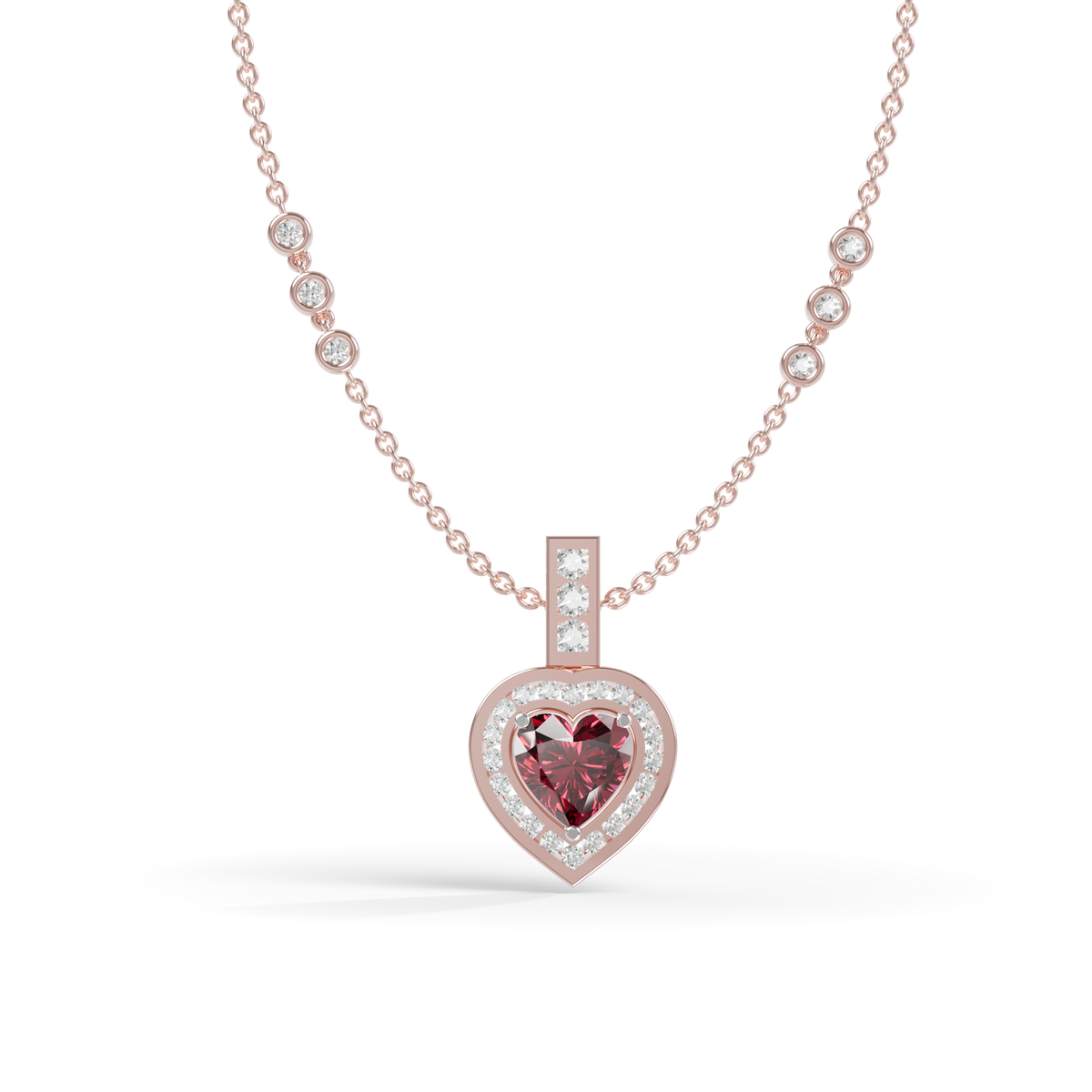 Guru Jewel's Romantic Red Heart-Shaped Gemstone Pendant for Her