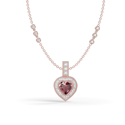 Guru Jewel's Romantic Red Heart-Shaped Gemstone Pendant for Her
