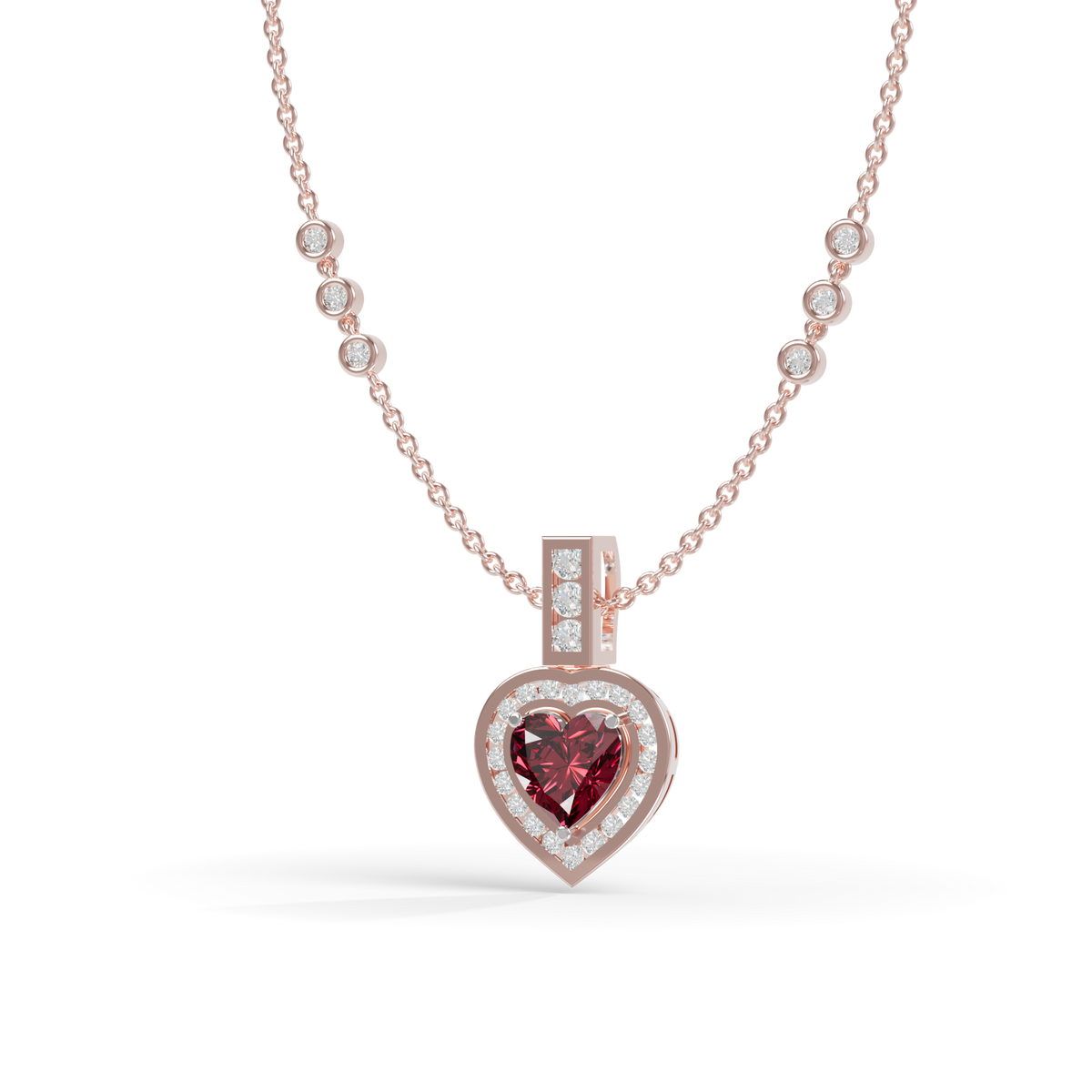 Guru Jewel's Romantic Red Heart-Shaped Gemstone Pendant for Her