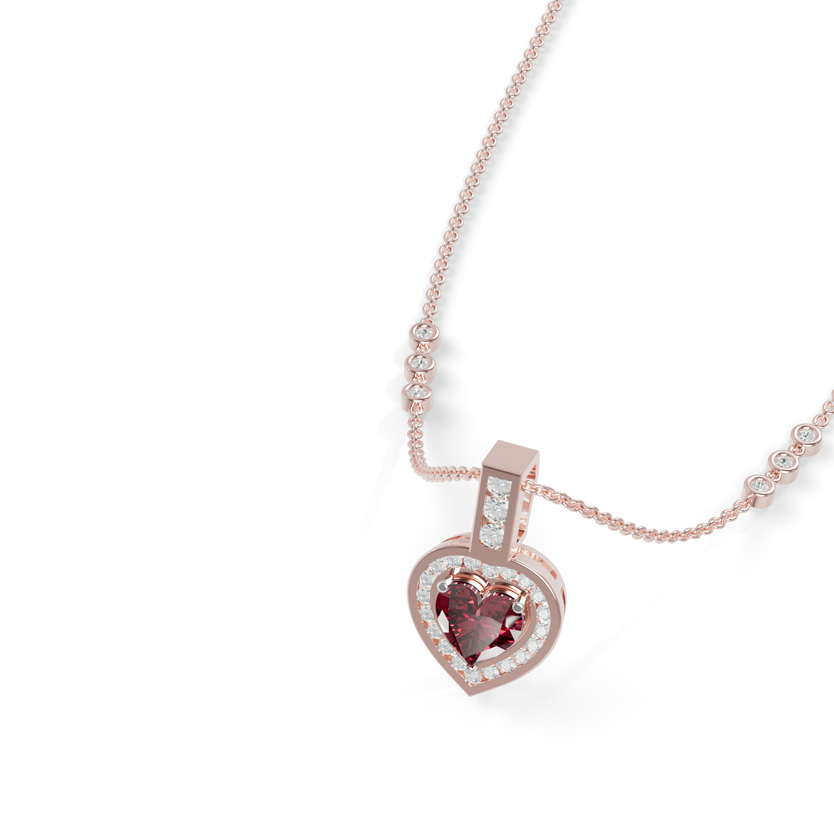 Guru Jewel's Romantic Red Heart-Shaped Gemstone Pendant for Her