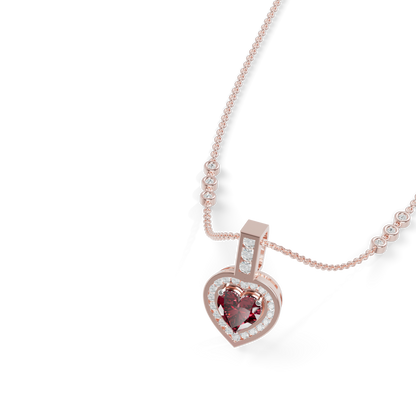 Guru Jewel's Romantic Red Heart-Shaped Gemstone Pendant for Her