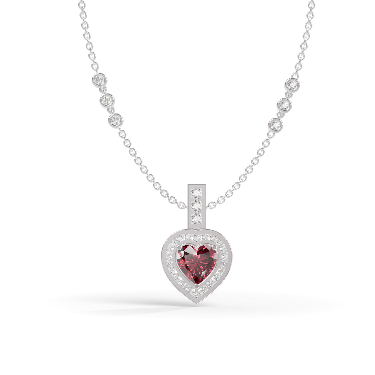 Guru Jewel's Romantic Red Heart-Shaped Gemstone Pendant for Her