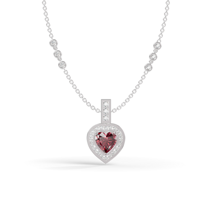 Guru Jewel's Romantic Red Heart-Shaped Gemstone Pendant for Her