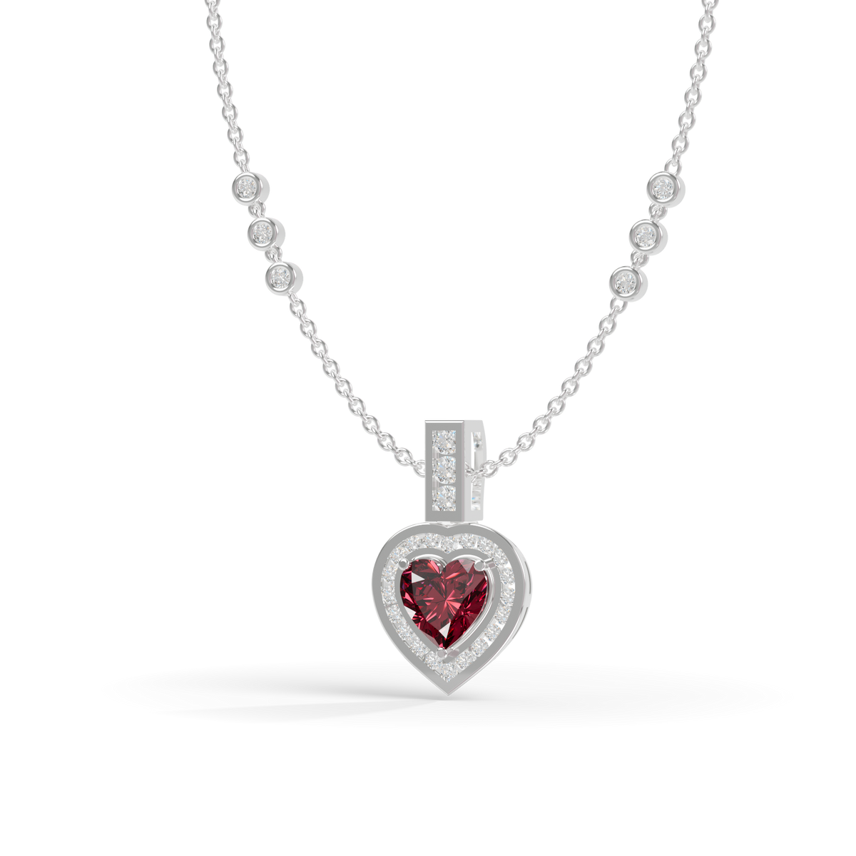 Guru Jewel's Romantic Red Heart-Shaped Gemstone Pendant for Her