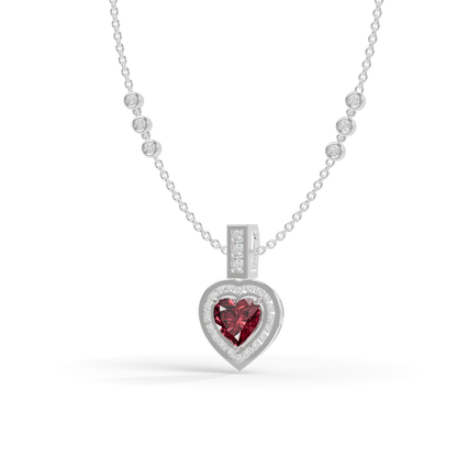 Guru Jewel's Romantic Red Heart-Shaped Gemstone Pendant for Her