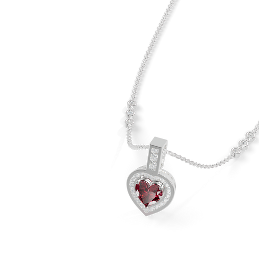 Guru Jewel's Romantic Red Heart-Shaped Gemstone Pendant for Her