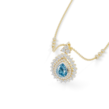 Guru Jewel's Captivating Blue Teardrop Gemstone Pendant for Her