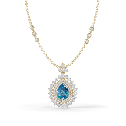 Guru Jewel's Captivating Blue Teardrop Gemstone Pendant for Her