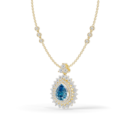 Guru Jewel's Captivating Blue Teardrop Gemstone Pendant for Her