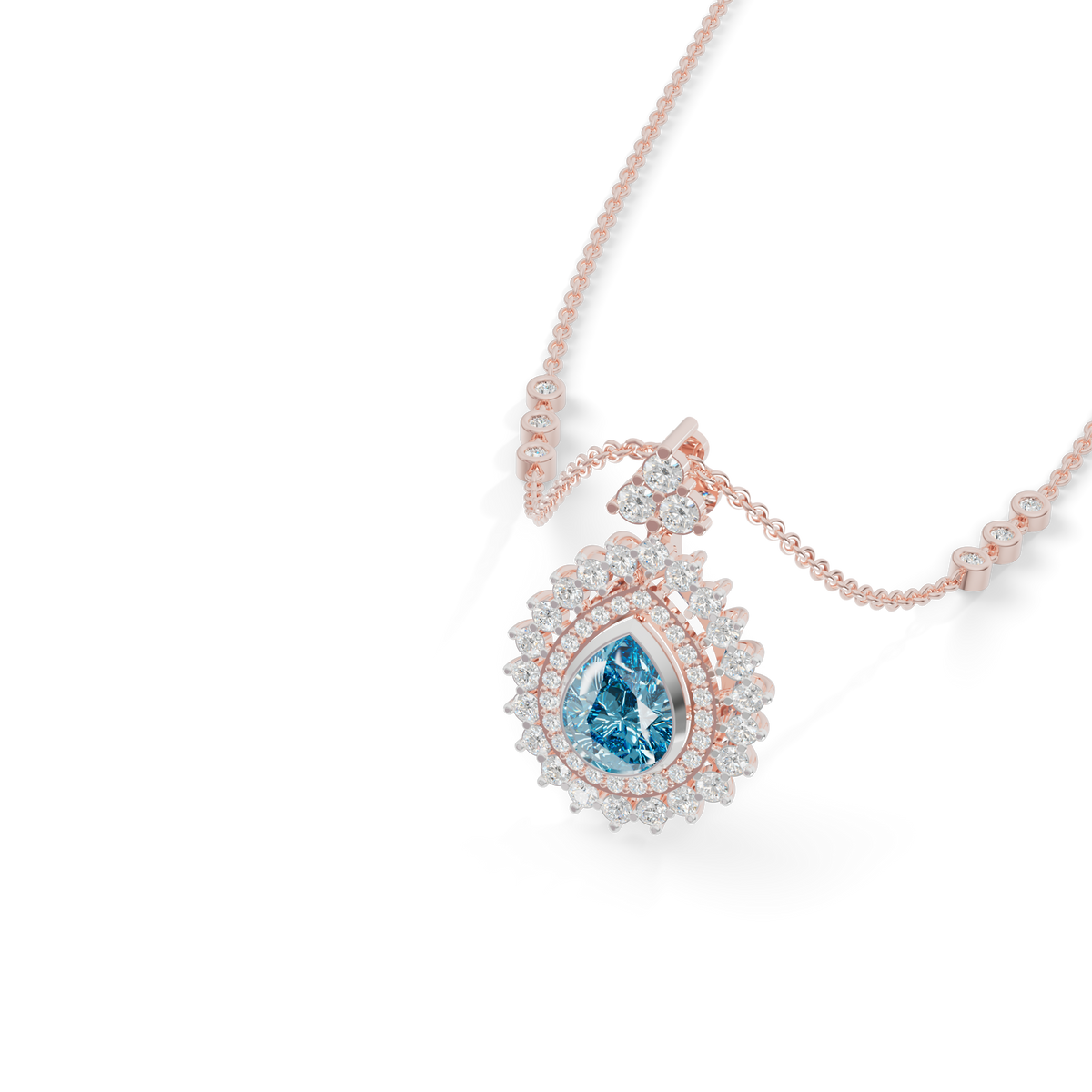 Guru Jewel's Captivating Blue Teardrop Gemstone Pendant for Her