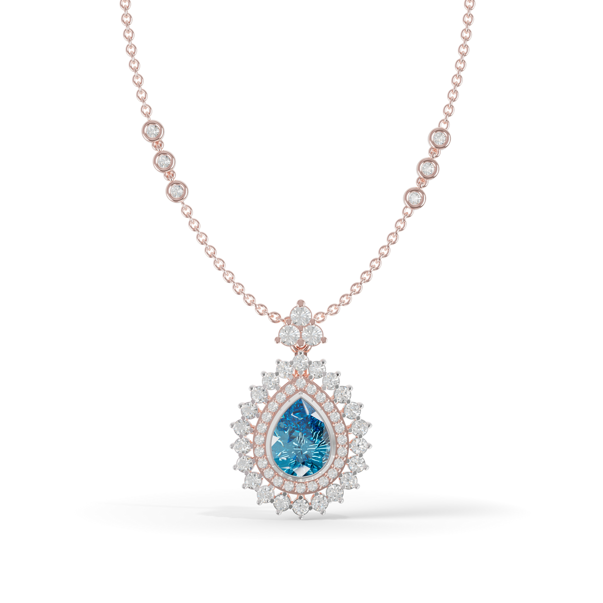 Guru Jewel's Captivating Blue Teardrop Gemstone Pendant for Her