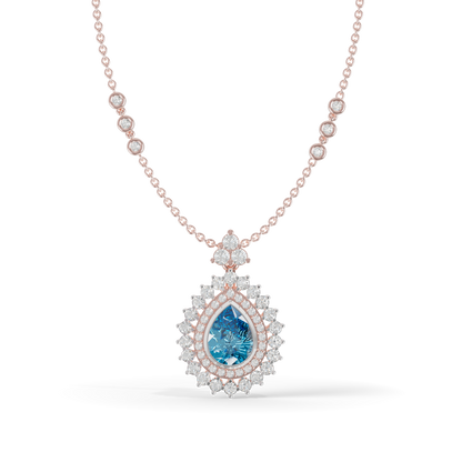 Guru Jewel's Captivating Blue Teardrop Gemstone Pendant for Her