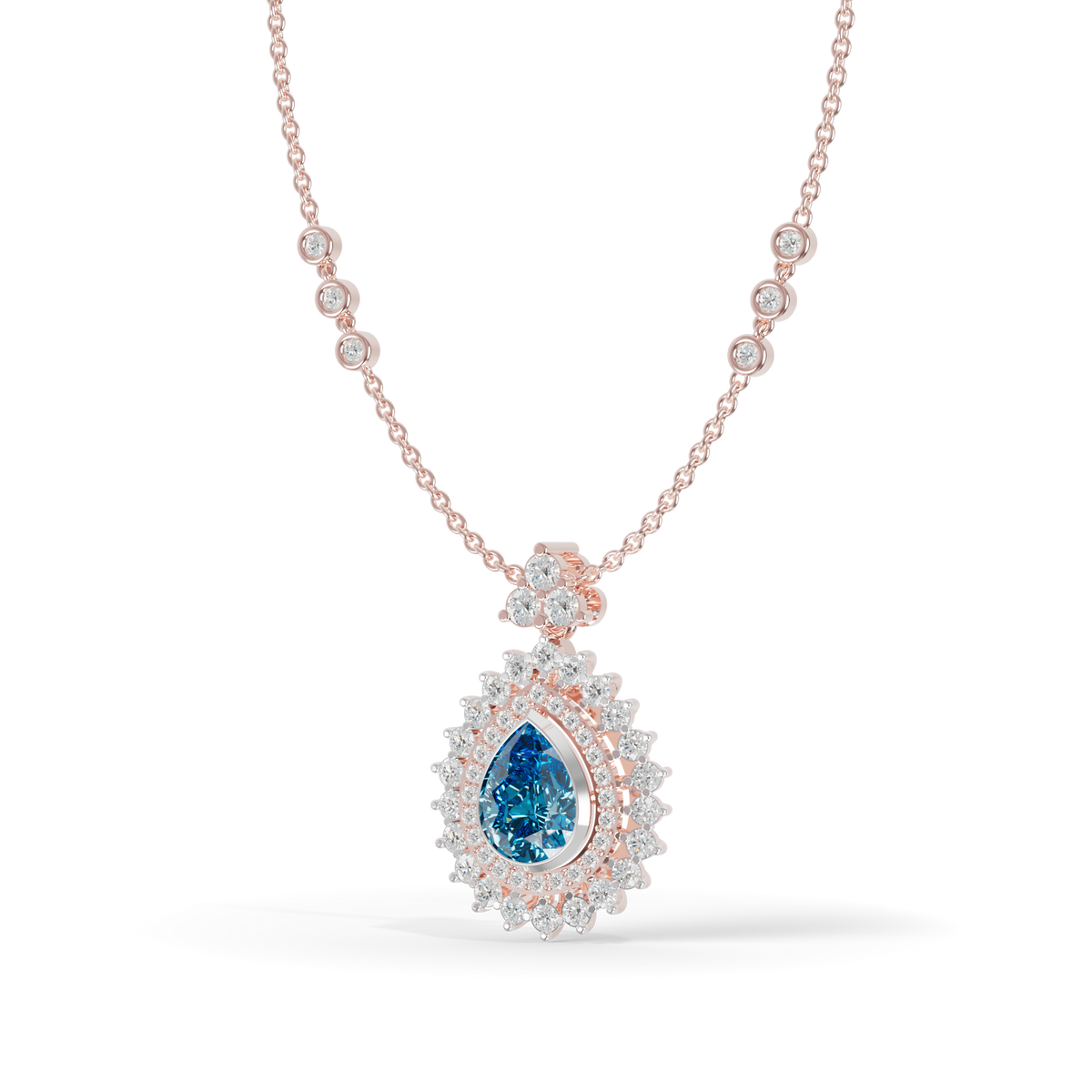 Guru Jewel's Captivating Blue Teardrop Gemstone Pendant for Her