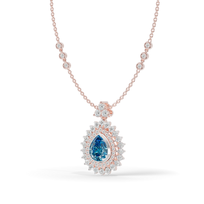 Guru Jewel's Captivating Blue Teardrop Gemstone Pendant for Her