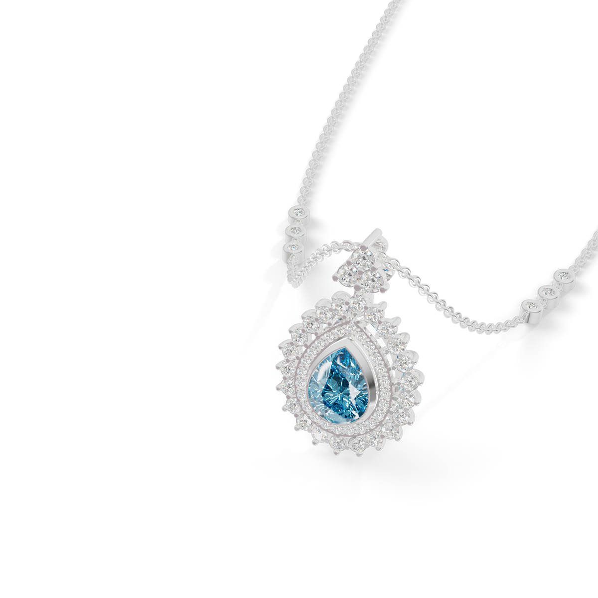 Guru Jewel's Captivating Blue Teardrop Gemstone Pendant for Her