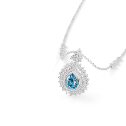 Guru Jewel's Captivating Blue Teardrop Gemstone Pendant for Her