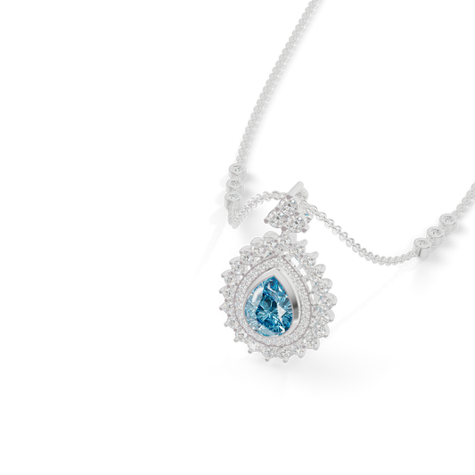 Guru Jewel's Captivating Blue Teardrop Gemstone Pendant for Her