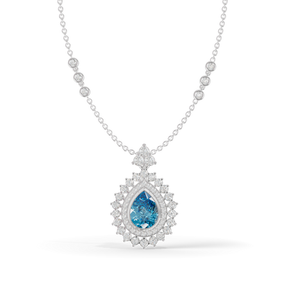 Guru Jewel's Captivating Blue Teardrop Gemstone Pendant for Her