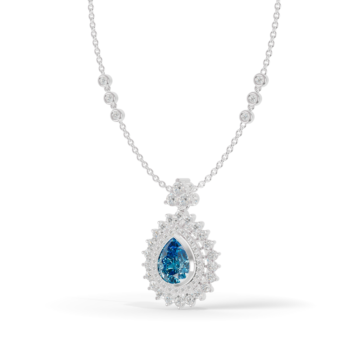 Guru Jewel's Captivating Blue Teardrop Gemstone Pendant for Her