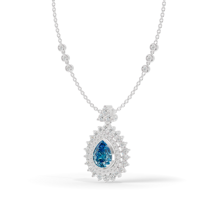Guru Jewel's Captivating Blue Teardrop Gemstone Pendant for Her