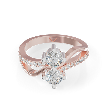 Guru Jewel's Round Diamond Studded Captivating Silver Ring For Her