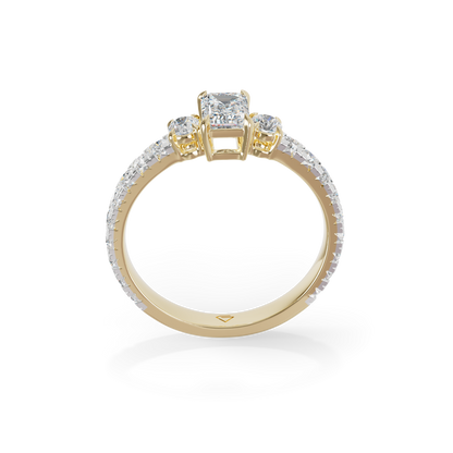 Guru Jewel's Blue Sapphire And Round Diamond Studded Exclusive Silver Ring For Her