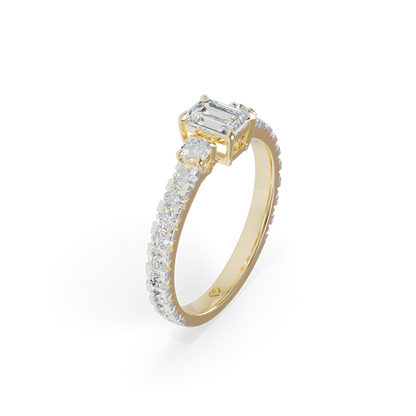 Guru Jewel's Blue Sapphire And Round Diamond Studded Exclusive Silver Ring For Her