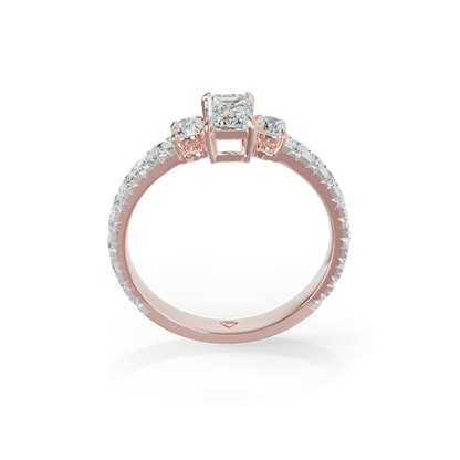 Guru Jewel's Blue Sapphire And Round Diamond Studded Exclusive Silver Ring For Her