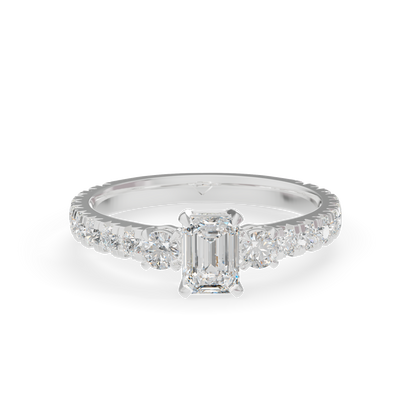 Guru Jewel's Blue Sapphire And Round Diamond Studded Exclusive Silver Ring For Her