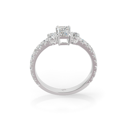 Guru Jewel's Blue Sapphire And Round Diamond Studded Exclusive Silver Ring For Her