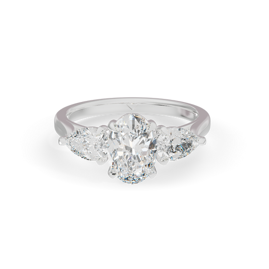 Fabulous 925 Silver Fancy Cut Fancy Diamond Studded Trending Ladies Ring For Her