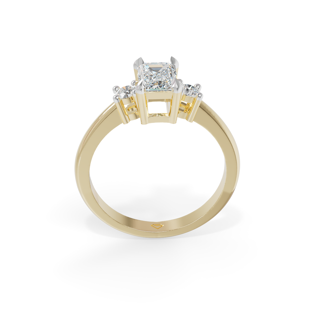 Guru Jewel's Emerald And Round Diamond Studded Impressive Silver Ring For Her