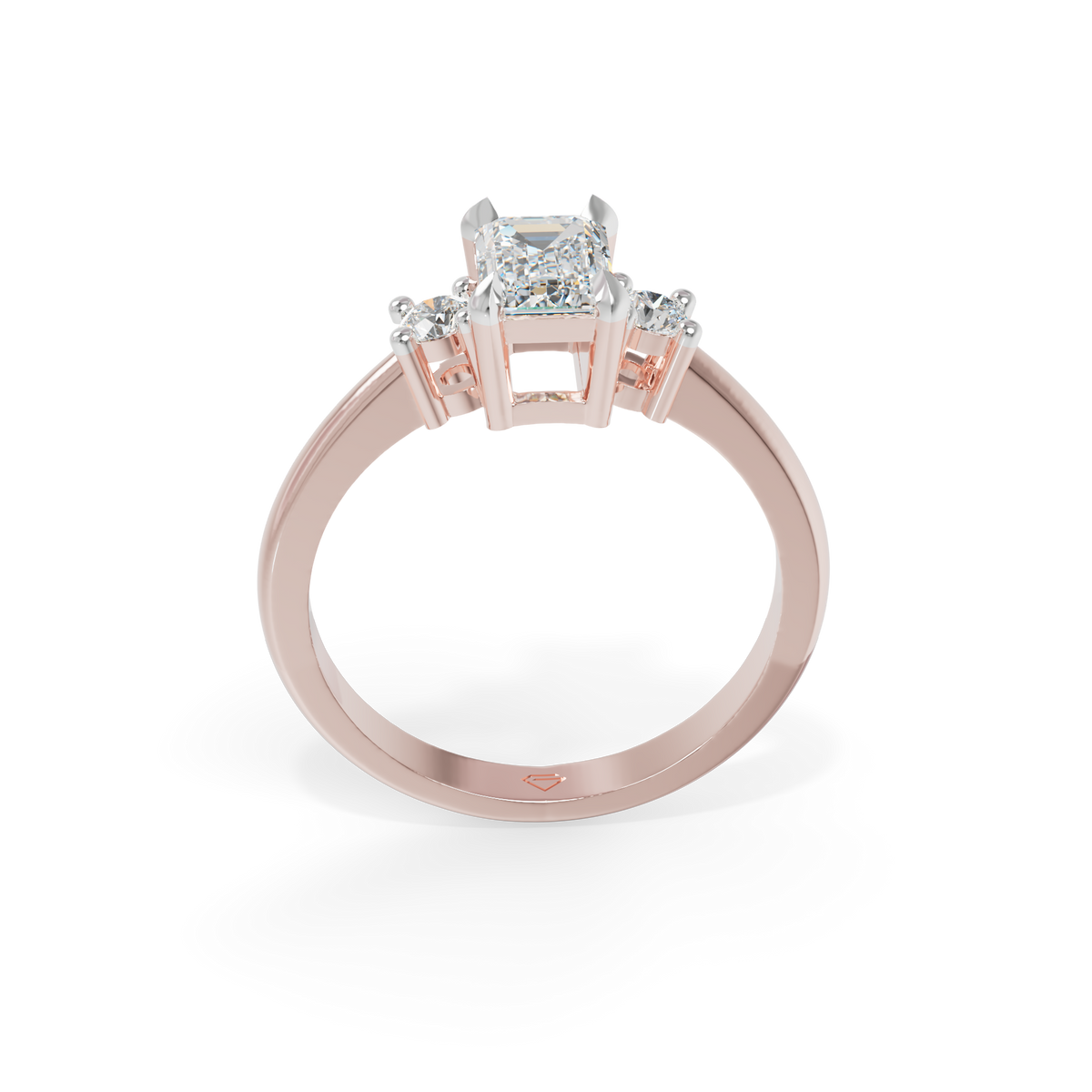 Guru Jewel's Emerald And Round Diamond Studded Impressive Silver Ring For Her