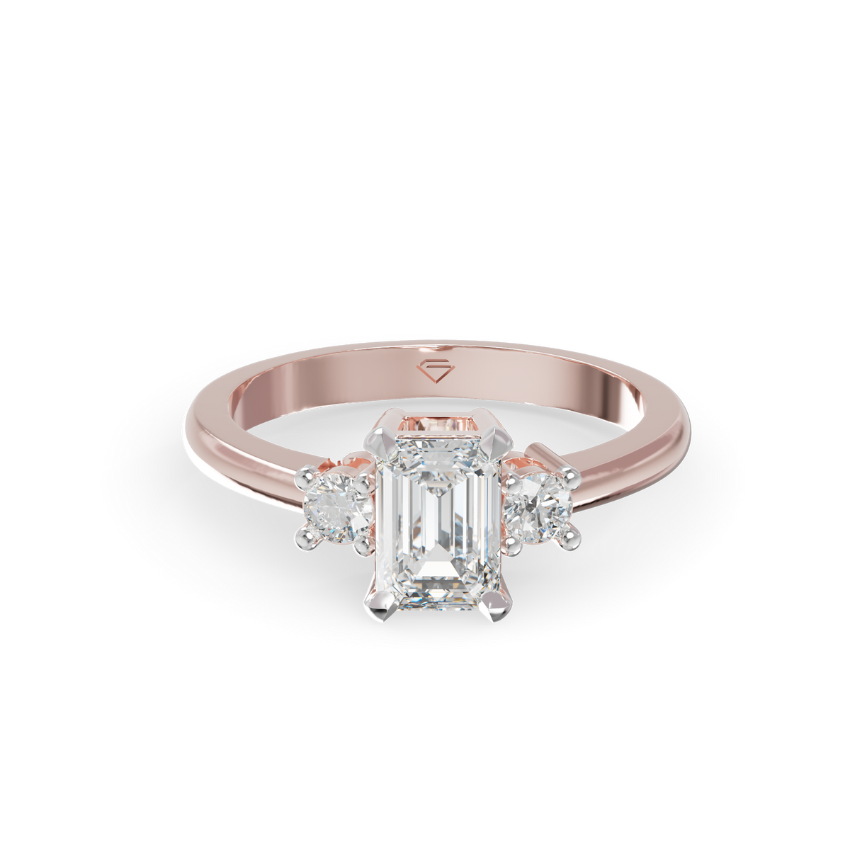 Guru Jewel's Emerald And Round Diamond Studded Impressive Silver Ring For Her