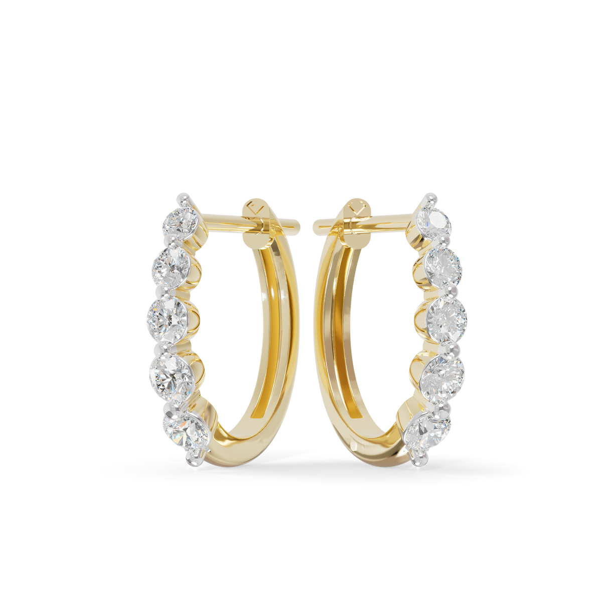 Guru Jewel's Diamond Double Line Hoop Earrings for Her
