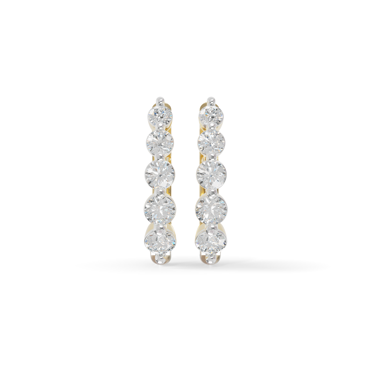 Guru Jewel's Diamond Double Line Hoop Earrings for Her