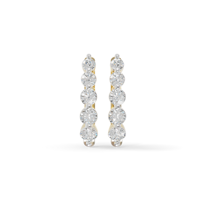 Guru Jewel's Diamond Double Line Hoop Earrings for Her