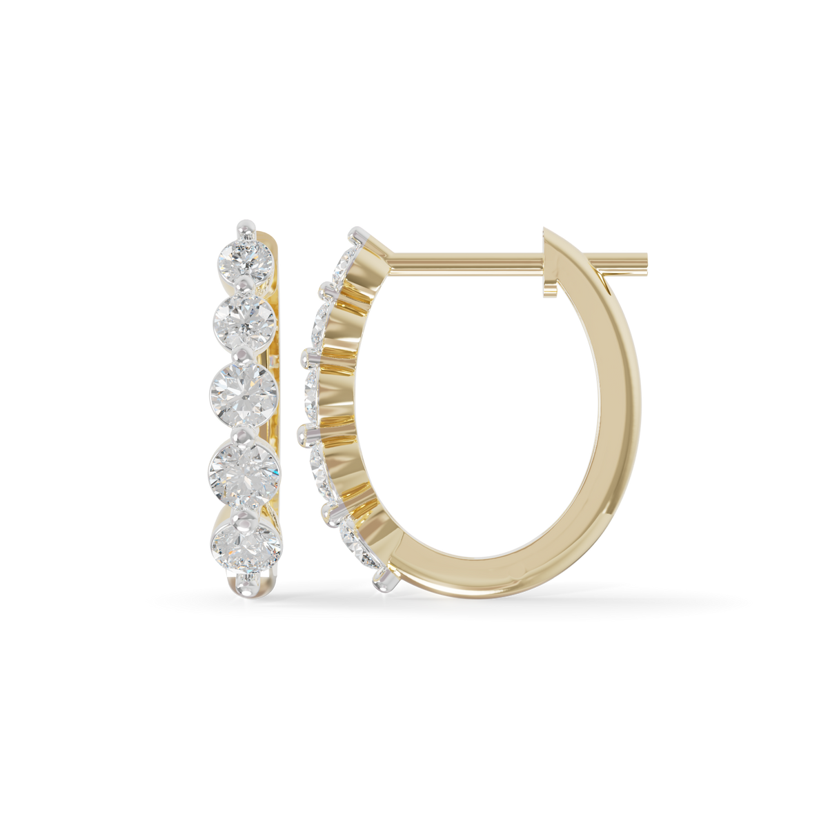 Guru Jewel's Diamond Double Line Hoop Earrings for Her