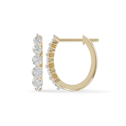 Guru Jewel's Diamond Double Line Hoop Earrings for Her