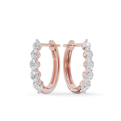 Guru Jewel's Diamond Double Line Hoop Earrings for Her
