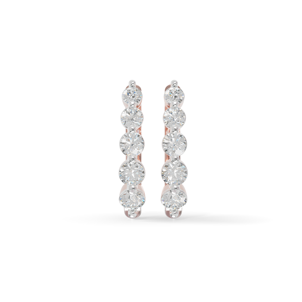 Guru Jewel's Diamond Double Line Hoop Earrings for Her