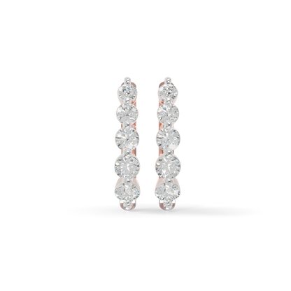 Guru Jewel's Diamond Double Line Hoop Earrings for Her