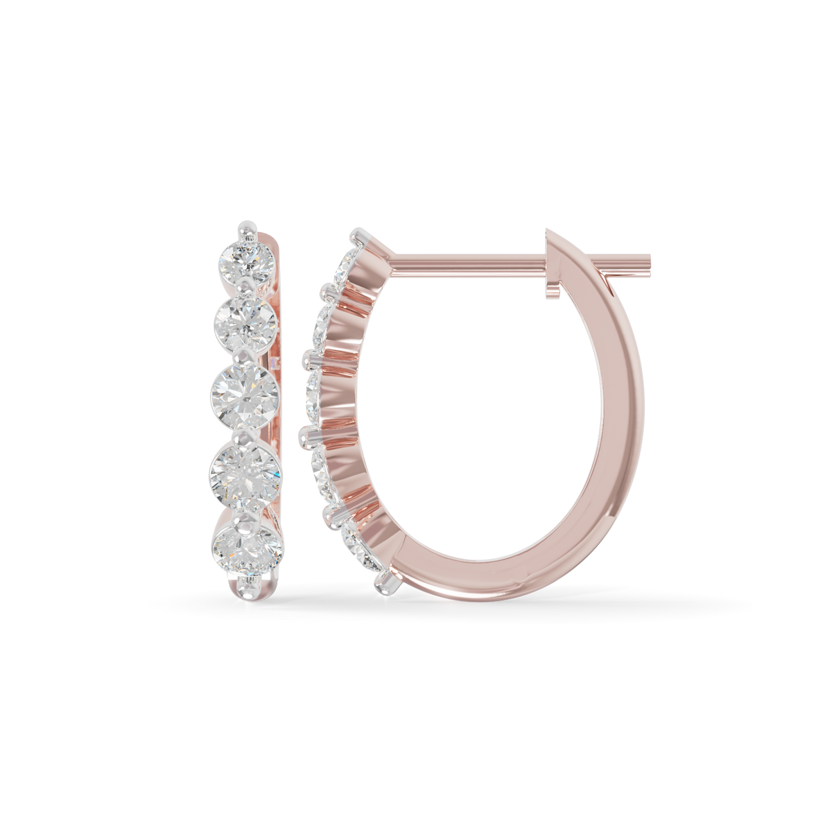 Guru Jewel's Diamond Double Line Hoop Earrings for Her