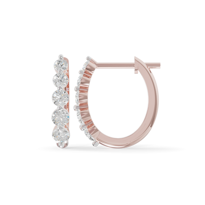 Guru Jewel's Diamond Double Line Hoop Earrings for Her