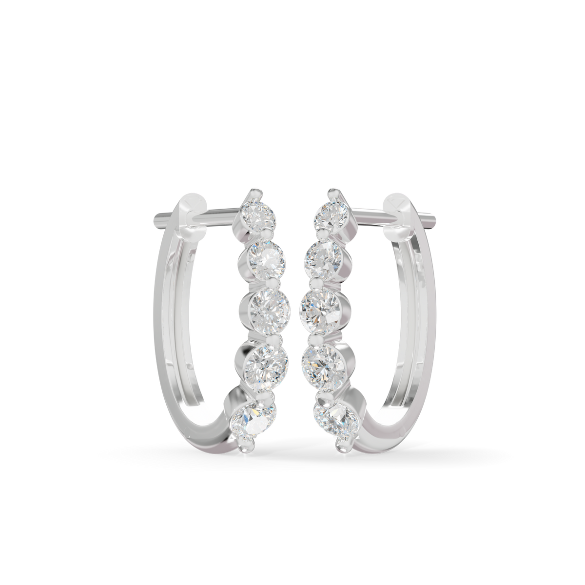 Guru Jewel's Diamond Double Line Hoop Earrings for Her