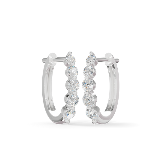 Guru Jewel's Diamond Double Line Hoop Earrings for Her