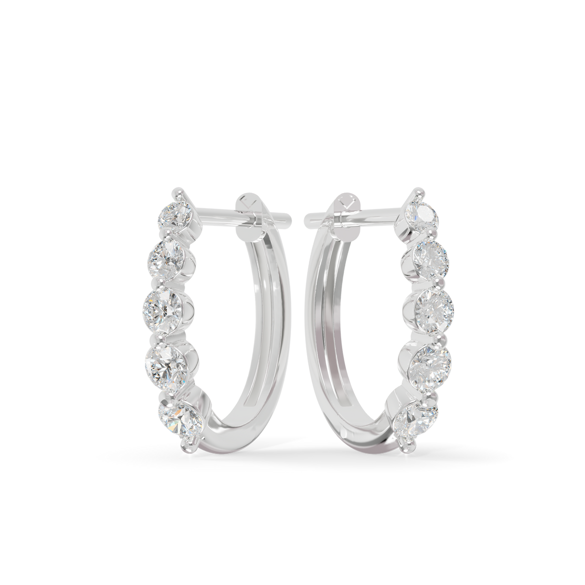 Guru Jewel's Diamond Double Line Hoop Earrings for Her