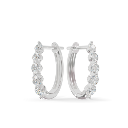 Guru Jewel's Diamond Double Line Hoop Earrings for Her